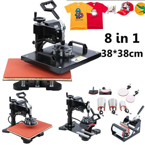 8 in 1 15x15 Inch Heat Press Machine Sublimation Machine for T-Shirt mug plate cap 38x38cm ► Photo 1/6