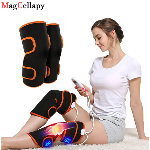 Electric Knee Massager Heating Foot Brace Pain Relief Vibration Massager Magnetic Muscle Stimulator Therapy Rheumatism Health ► Photo 1/6