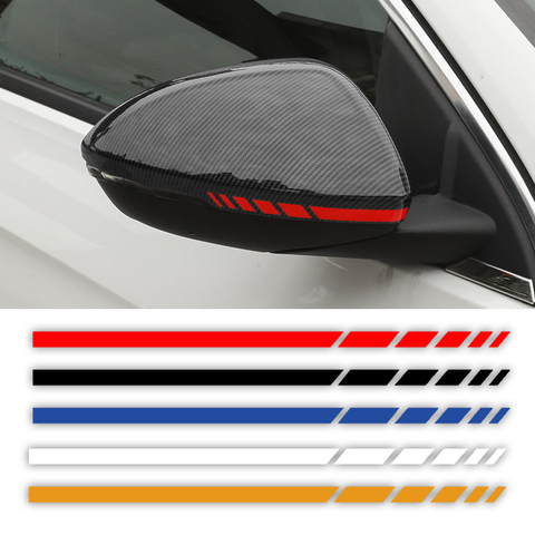 Hot Car Sticker 2 Sets 4PCS Truck Vinyl Stripe Rearview Side Mirror Decal Vehicle Body Accessories Black /Silver 20 * 0.7cm ► Photo 1/6