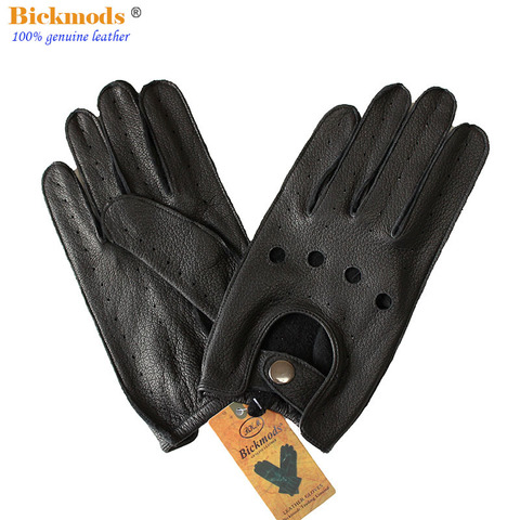 Leather deerskin driver gloves men's summer and autumn single-layer thin section outdoor riding full-finger motorcycle gloves ► Photo 1/6