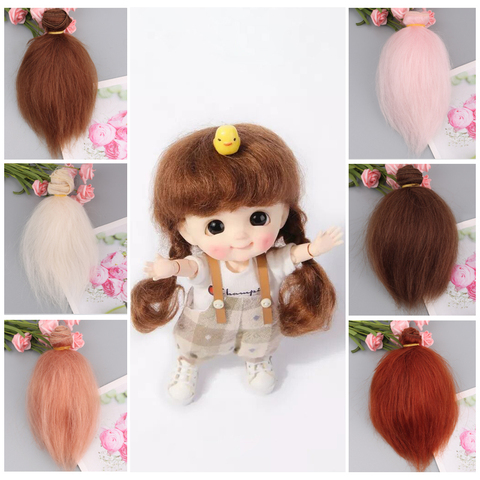 Mohair doll hair 15g Brown pink and Blonde 100% Pure Natural  Mohair doll wig DIY  5cm/10cm Angora Goat Hair DIY new babies Wigs ► Photo 1/1