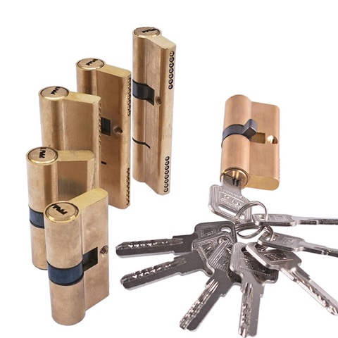 Brass Door Lock cylinder Lengthened  65 70 80 90 mm  Biased Lock core Anti-Theft Entrance lock part ► Photo 1/4