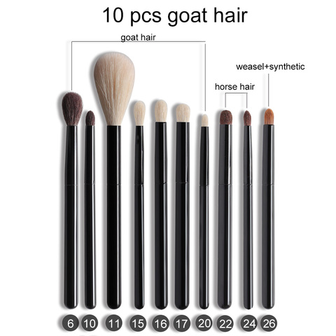 OVW DLH Makeup Brush Set Professional Premium Synthetic Goat Hairs Blending Makeup Brushes Kit Essential Makeup tools Travel Kit ► Photo 1/6