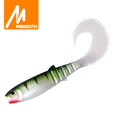 MEREDITH 10pcs 90mm 4.8g Quality Lures Cannibal Curved Tail Shad Fishing Soft Lures Silicone Bait Wobblers Leurre Souple leurre ► Photo 1/6