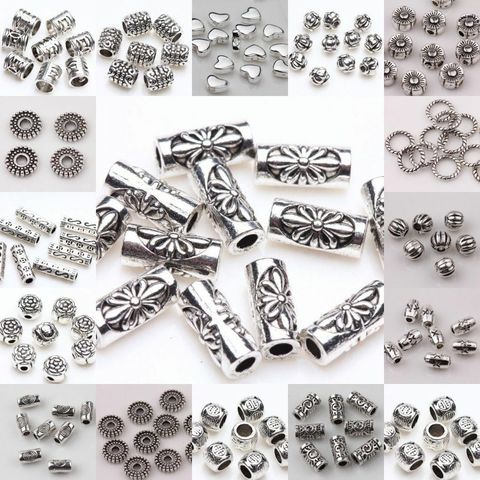 100pcs/lot Tibetan Silver Plated Loose Spacer Beads Metal beads Charms For Jewelry Making DIY Jewelry Finding Bracelets Necklace ► Photo 1/6