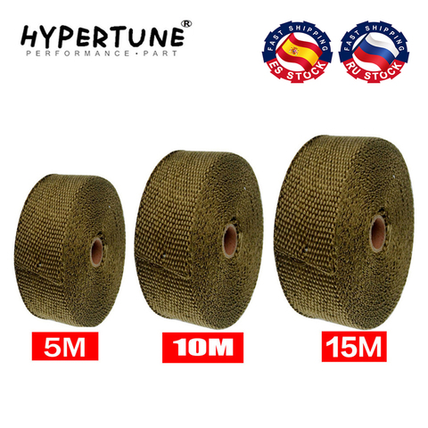 5M/10M/15M 5CM Width Heat Exhaust Thermo Wrap Shield Protective Tan Tape Fireproof Insulating Cloth Roll Kit for Motorcycle Car ► Photo 1/6