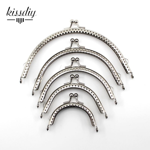 20 PCS 6.5/8.5/10.5/12.5/15.5CM Glossy Silver Basic Semicircle Metal Purse Frame Kiss Clasp Lock DIY Bag Accessories  5 Size ► Photo 1/6