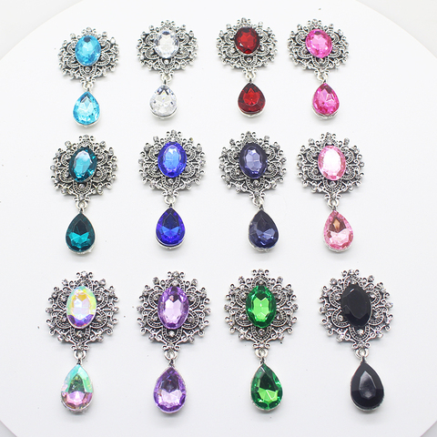 Wholesale Price Water Drop Brooches Buttons 5pcs/Lot 25x45mm Sewing Alloy Button Decor accessories DIY Sewing Beautiful Wedding ► Photo 1/5