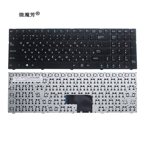 Russian RU Keyboard for DNS Pegatron C15 C15A C15E C17A C15B 0KN0-CN4RU12 MP-13A83SU-5283 0803498 KLAVYE PG-C1 black with frame ► Photo 1/5