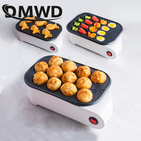 Octopus Ball Maker Takoyaki Baking Pan Electric Taiyaki Machine Sausage Hotdog Eggs Omelette Grill Japanese Fish-Shape Cake Oven ► Photo 1/5