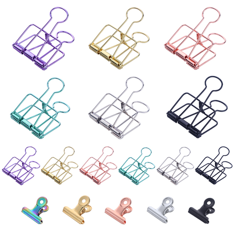 5Pcs Metal Clips Kitchen Utensils Matt Salt Snack Milk Powder Bag Clip Gold Tone Metal Office Document Binder Clips Black Purple ► Photo 1/6