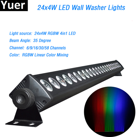 24x4W LED RGBW 4IN1 Led Wall Wash Light DMX Led Bar DMX Line Bar Wash Stage Light Party Wedding Events Lighting Fast Shipping ► Photo 1/6