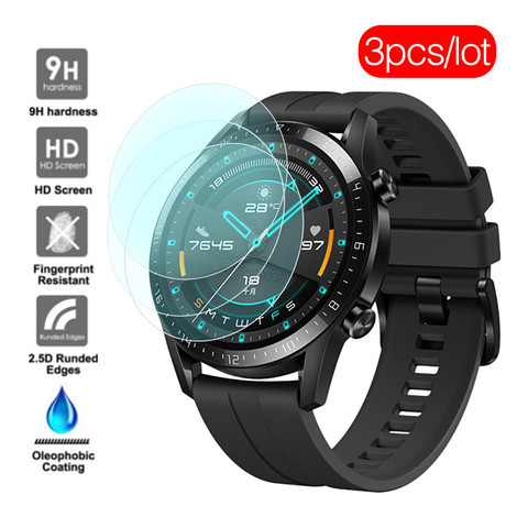 3Pcs Tempered Glass For Huawei watch GT GT2 Screen Protector Protective Glas Huawey Hauwei GT 2 46mm Smart Watch Protection Film ► Photo 1/6