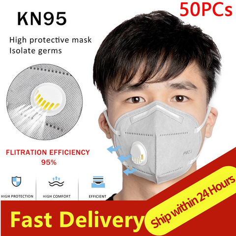 High Quality Mascarillas マスクFFP3 KN95 Face Mask Masque With Air Valve Respirator Dust Mouth Masks Safety Wholesale Dropshipping ► Photo 1/6