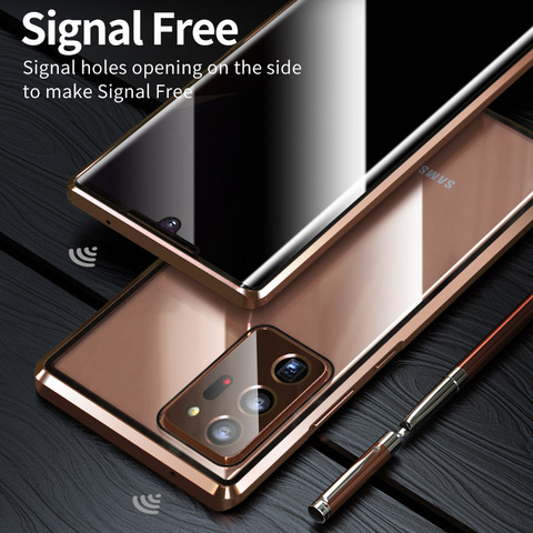 Anti-Peeping Phone Case For Samsung Galaxy Note 20 S20 Ultra S8 S9 S10 Note 10 Plus Privacy Case Metal Bumper Glass Covers ► Photo 1/6