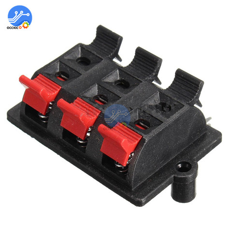 6 Way Channel Speaker Terminal Spring Jack Connector Audio Speaker Stereo Plate Strip Block Release ► Photo 1/6