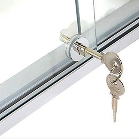 Sliding Glass Cabinet Lock Jewelry Shopping Malls Showcase Display Cabinet Locks Silver ► Photo 1/6