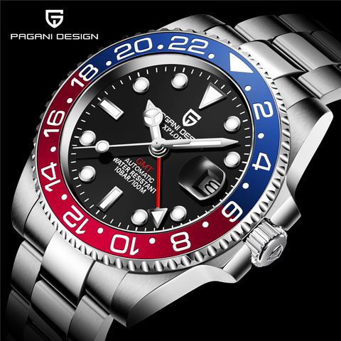 PAGANI DESIGN Sapphire Glass 40MM Ceramic GMT Mechanical Watches 100m Waterproof Classic Fashion Luxury Automatic Watch ► Photo 1/6