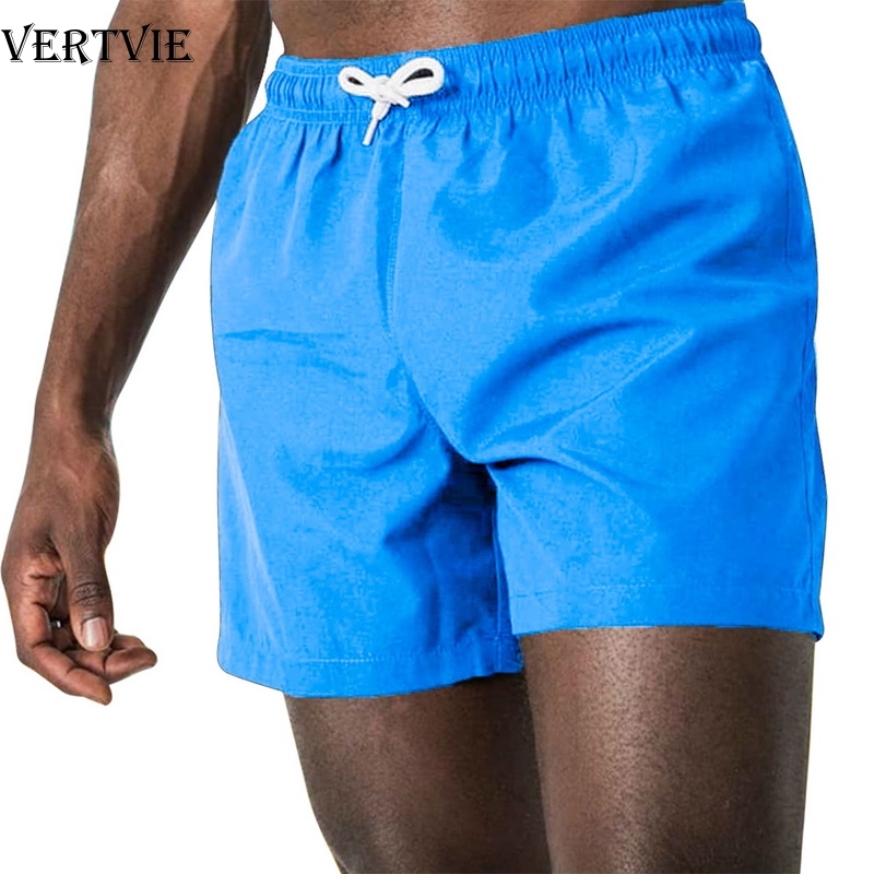 Mens Swimsuits Swim Trunks Cool Quick Dry Solid Beach Board Shorts with Pockets