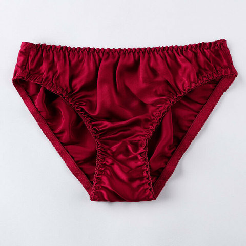 100% Silk Panties Female Ladies Seamless Underwear Comfortable Breathable Satin Briefs Sexy Pure Color Luxury Plus Size Panties ► Photo 1/6