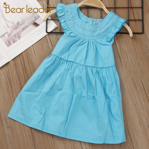 Bear Leader Girls Princess Dress New Summer Girls Bowtie Sashes Dresses Ruffle Sleeveless Vest Dress Kids Sweet Clothing 2-5Y ► Photo 1/6