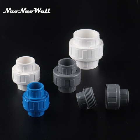 1pc PVC 20mm 25mm 32mm 40mm Pipe Union Connector for Garden Irrigation Water Tank Joint Water Pipe Straight Connector ► Photo 1/5