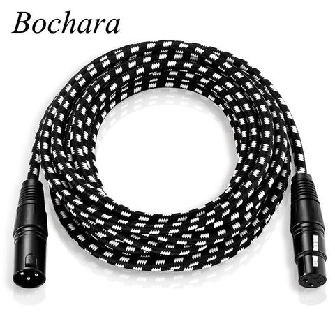 Bochara Fabric Braided XLR Cable Male to Female M/F 3pin jack Multi-Shielding OFC Copper For Mic Mixer 1m 2m 3m 5m 10m 15m ► Photo 1/6