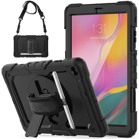 360 Rotation Hand Strap&Kickstand Silicone Tablet Case for Samsung Galaxy Tab A 10.1 Case 2022 SM T510 T515 Protective Cover ► Photo 1/6