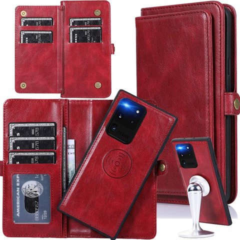 Flip Leather Case for Samsung S20 Ultra Removal Magnetic Stand Wallet Phone Cover for Samsung  Galaxy Note 20 S20 Plus A51 A71 ► Photo 1/6