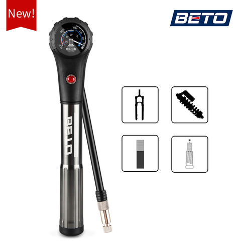 Beto Combo Bicycle Pumps For Tire Shock Fork Hose Bike Pump High Pressure Gauge Road Mtb Cycling Air Inflator Hand Bicycle Pump ► Photo 1/6