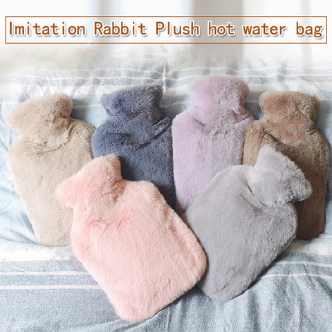 800ml Hot Water Bottle Soft to Keep Warm in Winter Portable and Reusable Protection Plush Covering Washable and Leak-proof ► Photo 1/6