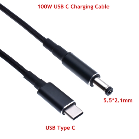 1.8m USB 3.1 Type C to DC 5.5*2.1MM PD Emulator Trigger Charge Cable ,USB-C to 5521 100W cable 5A ► Photo 1/5