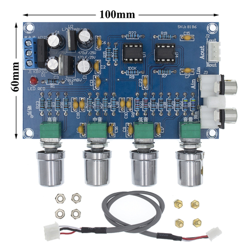 XH-M164 NE5532 Stereo Pre-amp Preamplifier Tone Board Audio 4 Channels Amplifier Module 4CH CH Control Circuit Telephone Preamp ► Photo 1/6