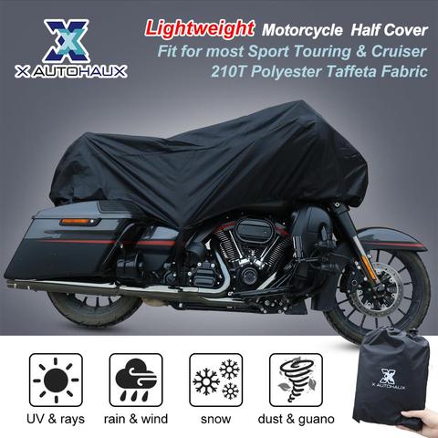 X AUTOHAUX M L XL SIZE Motorcycle Half Cover 210T universal Outdoor Waterproof Dustproof Rain Dust UV Protector Motorcycle Bike ► Photo 1/6