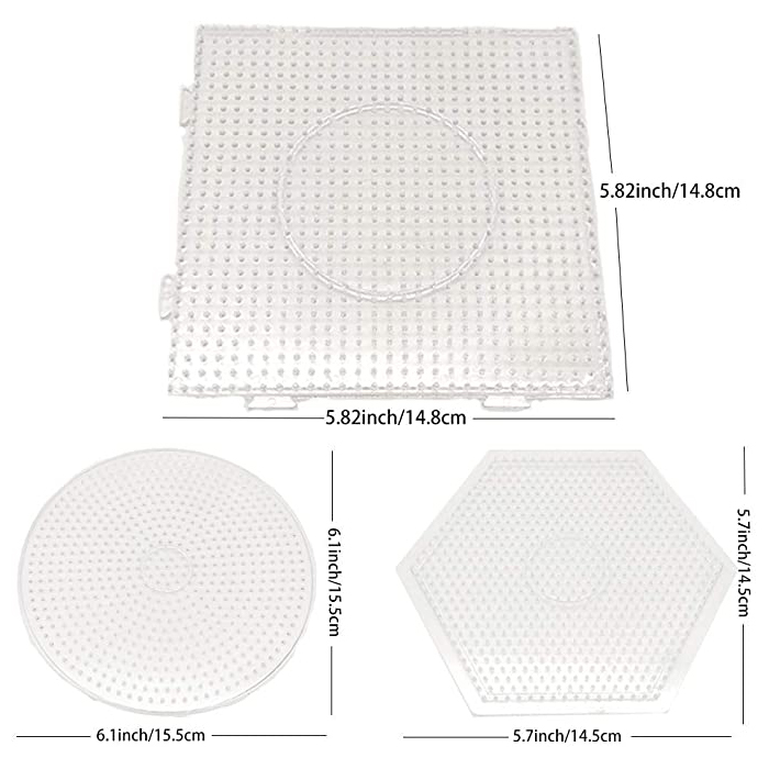 5MM Clear Square Pegboards Board For Perler Hama Beads Peg Board Kids Toys 