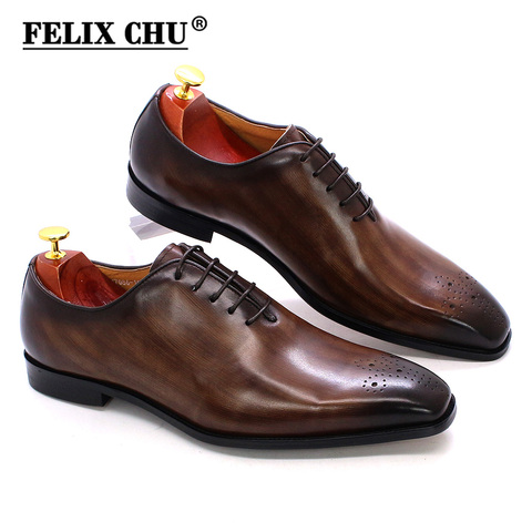 Classic Whole Cut Mens Oxford Dress Shoes Genuine Leather Calfskin Men's Shoes Handmade Lace Up Formal Wedding Shoes for Men ► Photo 1/6