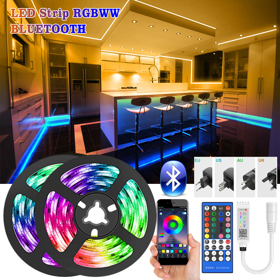 5M-30M LED Strip Light Bluetooth RGBWW SMD 5050 LED Lights DC12V RGB Led  tape diode ribbon Flexible APP Phone Control+adapter - Price history &  Review | AliExpress Seller - RiRi won interesting