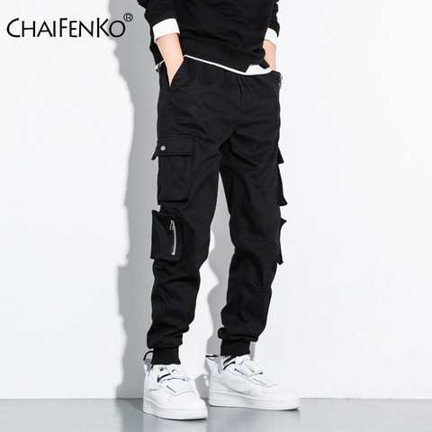 CHAIFENKO Hip Hop Cargo Pants Men Fashion Harajuku Harem Pant Streetwear Casual Joggers Multi-Pocket Tie feet Men Pant M-8XL ► Photo 1/6