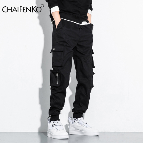 Black Cargo Pants Men Hip Hop Streetwear Joggers Sweatpant Fashion Harajuku  Harem Pant Multi-pocket Casual Mens Pants