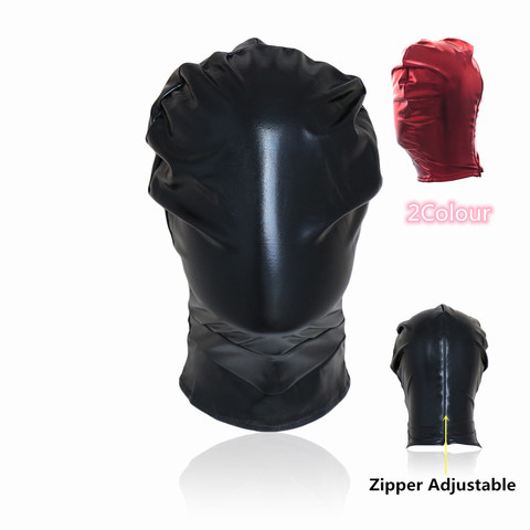 Sexy Wetlook full Face Hood Mask for Men Women Fetish Harness Cosplay Bdsm Bondage Slave Role Play Adults Games Sex Toys ► Photo 1/6