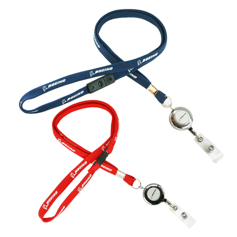 Boeing Airlines Lanyard  787 with Easy Pull Buckle for Pilot Flight Crew ID Holder Blue Red Color ► Photo 1/6