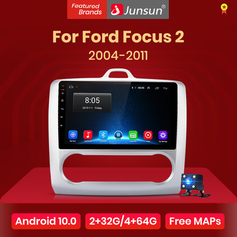 Junsun V1 2G+32G Android 10.0 DSP For ford focus 2 Mk2 2004-2011 Car Radio Multimedia Video Player Navigation GPS RDS 2 din dvd ► Photo 1/6