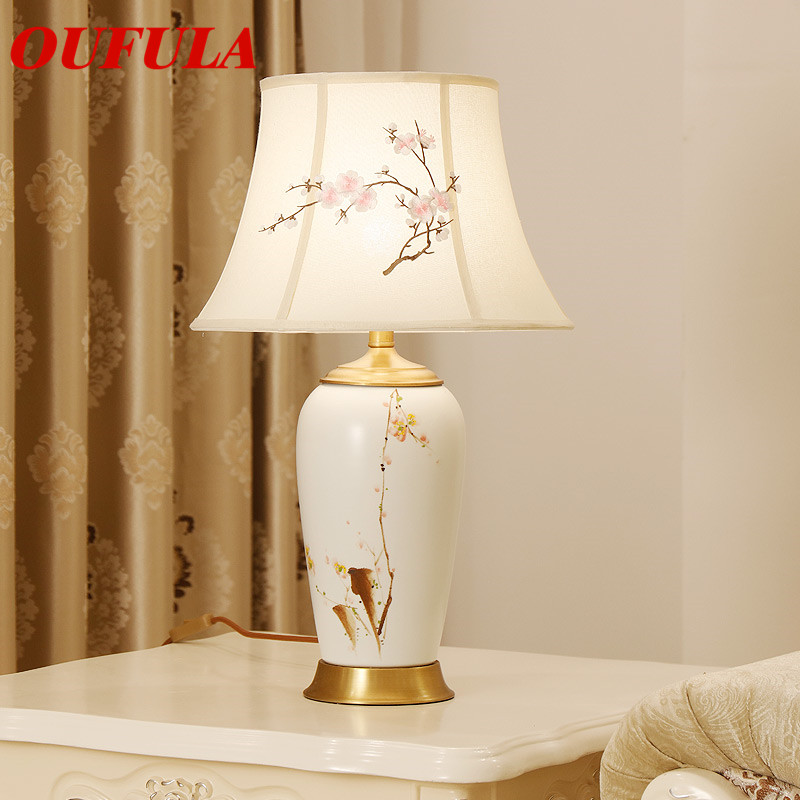 Oufula Ceramic Table Lamps Desk Lights, Luxury Contemporary Table Lamps