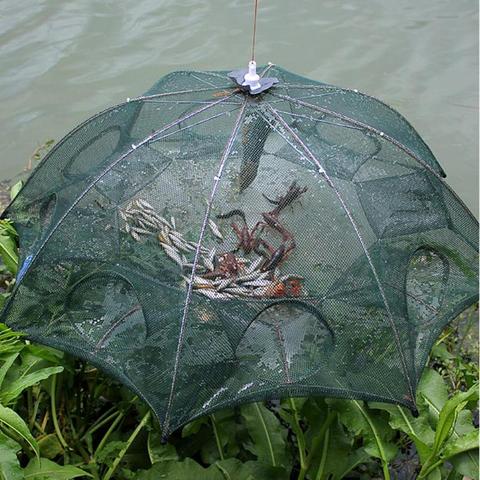 Foldable Fishing Net Fish Shrimp Mesh Cage Cast Net Fishing Trap Network