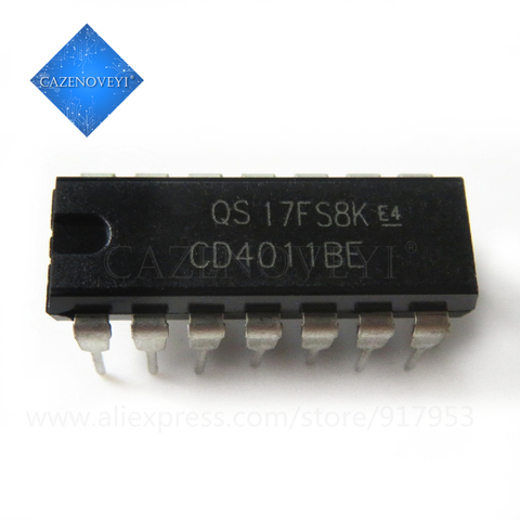 10pcs/lot CD4011BE CD4011 DIP-14 4011 QUAD 2-INPUT NAND GATE IC ► Photo 1/1