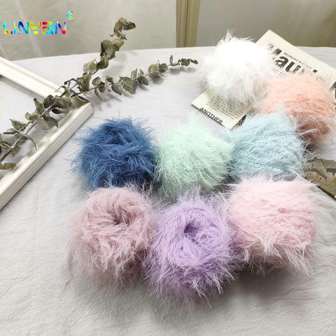 100g*1 piece Mahair Feather yarn for crochet hand for knitting feather thread Squirrel fur tippet scarf hand weaving to knit t52 ► Photo 1/5