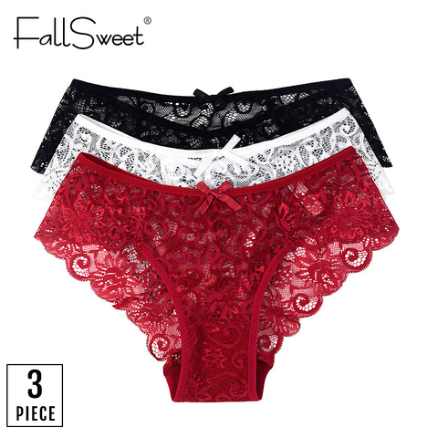 FallSweet 3pcs/Pack Cotton Panties Women Underwear Low Waist Panty