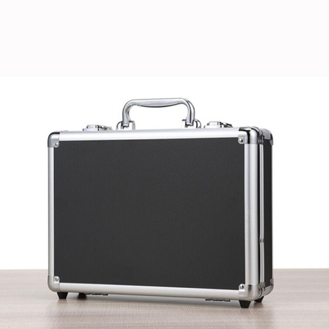 Aluminum Hard Case Briefcase Silver / Black Tool box Carrying Case with Cloth Lining Flight Cases Portable Equiment Tool Case ► Photo 1/6