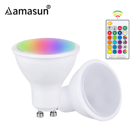 GU10 LED Bulb Ampoule LED 10W AC85-265V RGBW RGBWW 200LM Bombillas Led Lamp Dimmable GU10 RGB 16 Colors Remote Controller ► Photo 1/6