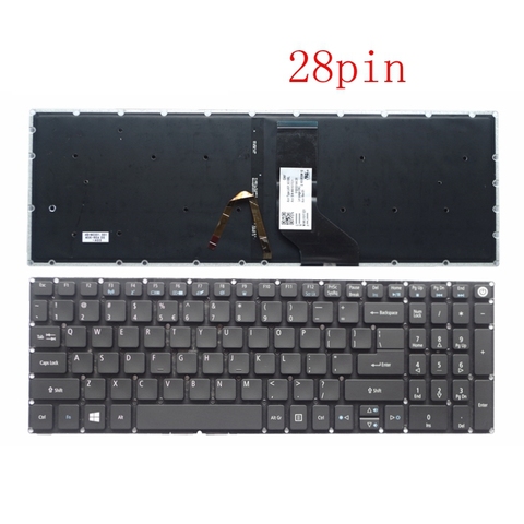 New for Acer Aspire 5 A515-51 A515-51G A517 A517-51-5832 A517-51G A517-51G-52LB Keyboard English US backlit backlight 28 pin ► Photo 1/5